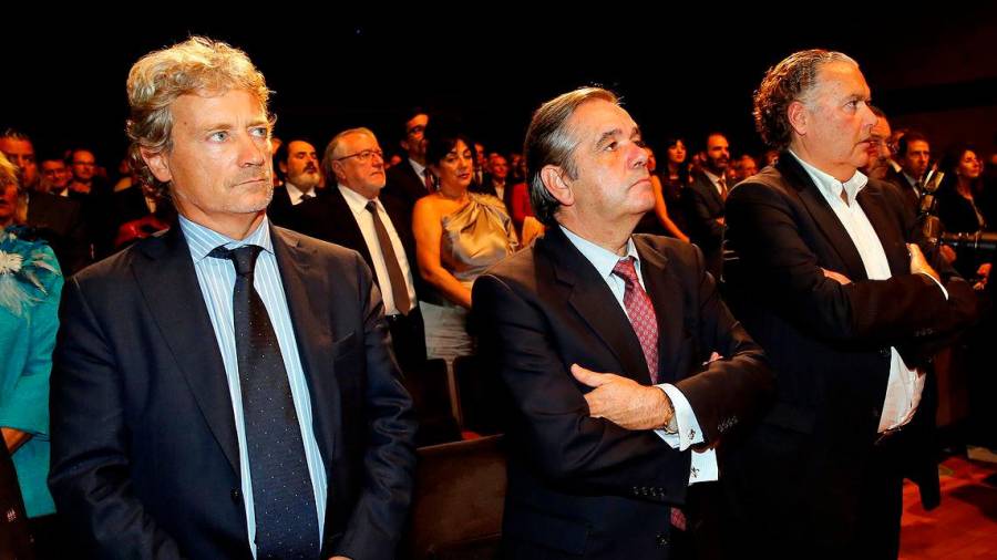 José Enríquez Colmeiro, Juan Güell y Víctor Jáuregui, ayer en la gala