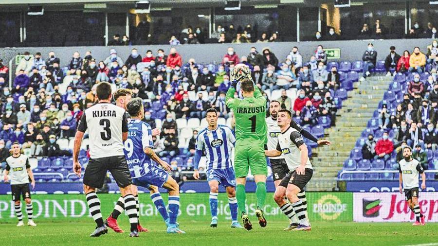 Imagen del encuentro entre el RC Deportivo y el Real Unión este domingo. Foto: RC Deportivo