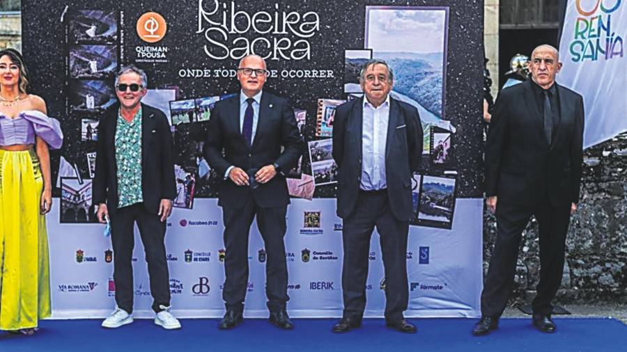 Andrea Pousa, Antón Durán ‘Morris’, Manuel Baltar, Antonio Rodríguez y Bruxo Queiman en la presentación