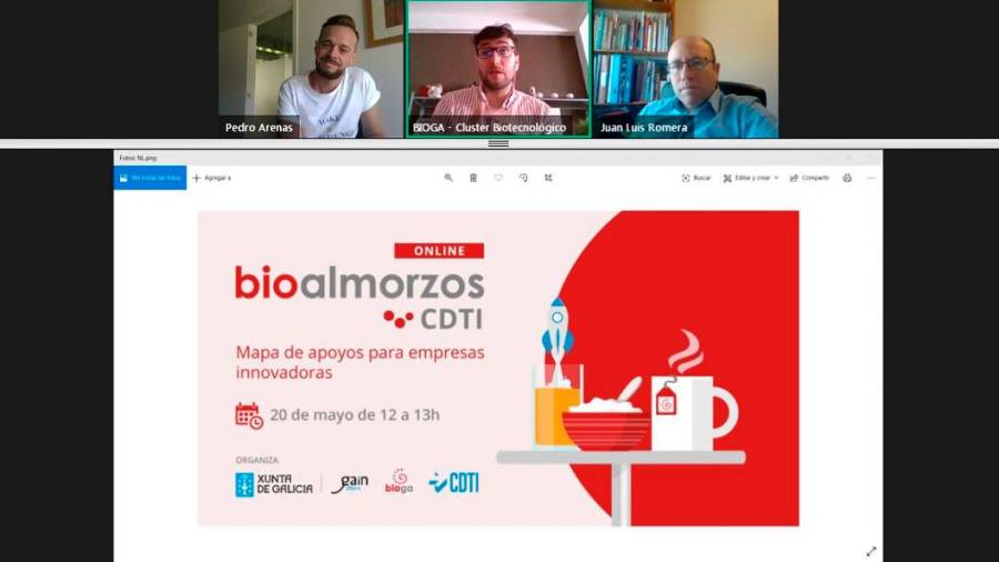 Vista del ciber-Bioalmorzo realizado ayer por Bioga con apoyo del GAIN y presencia del CDTI.