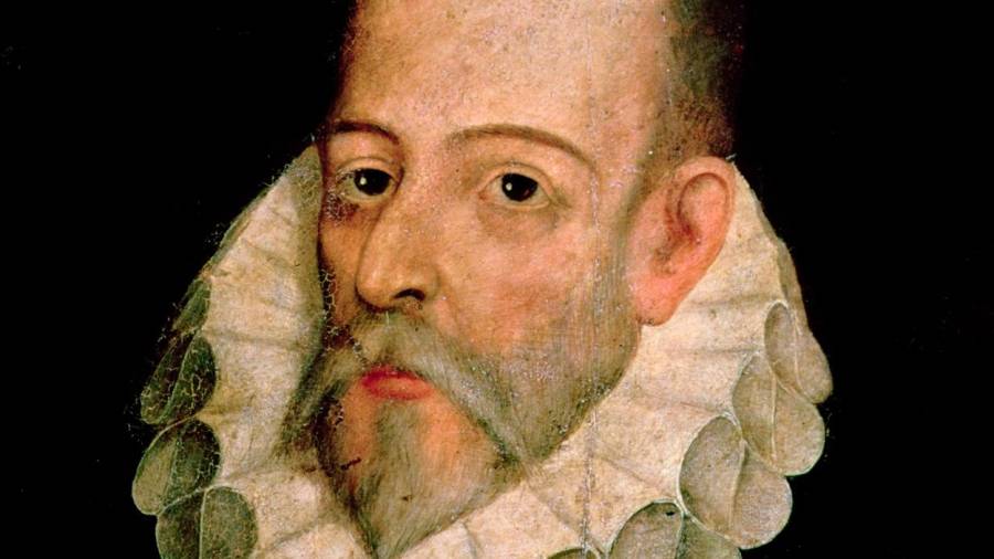 Miguel de Cervantes Saavedra (1547-1616). Don Miguel fue muy pronto borrado de los callejeros de algunos pueblos de la Comunidad Vasca, que se sintió ofendida por el Episodio del Vizcaíno.