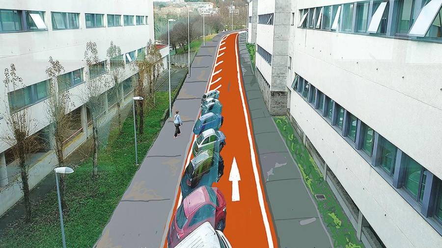Proyecto para el aparcamiento del servicio de Urgencias. Dos vistas antagónicas. Foto: ECG