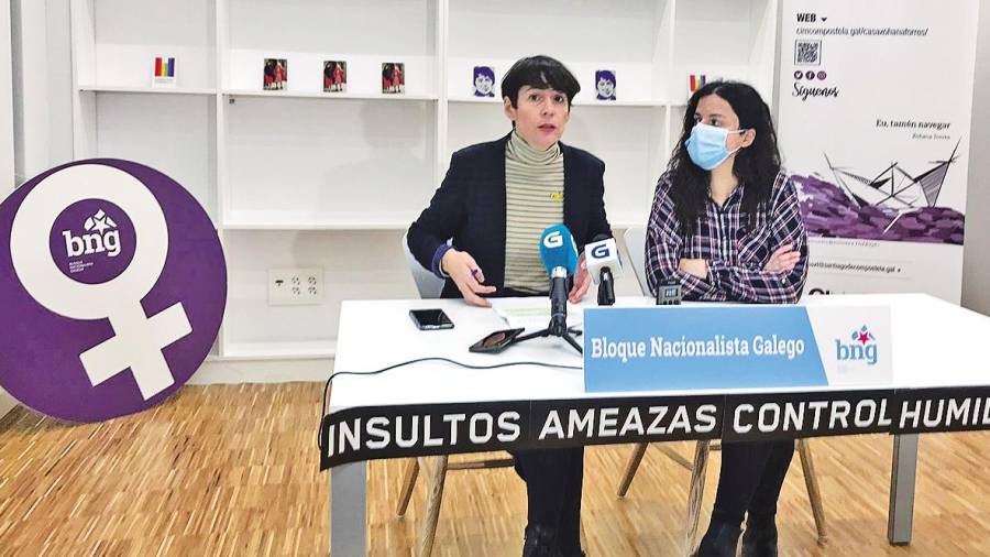 Ana Pontón y Noa Presas en su comparecencia ante los medios. Foto: Europa Press