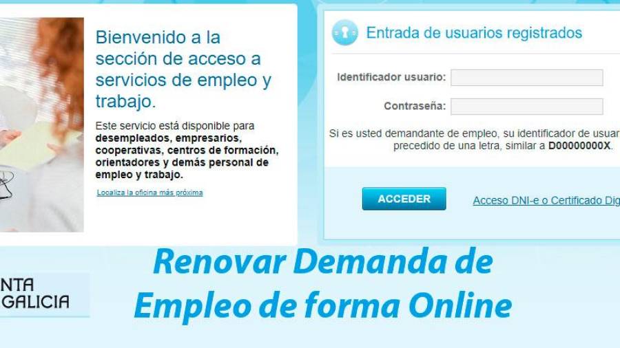 La renovación trimestral de demanda de empleo se puede tramitar en Galicia vía web, en el 012 y en la aplicación ‘Mobem’