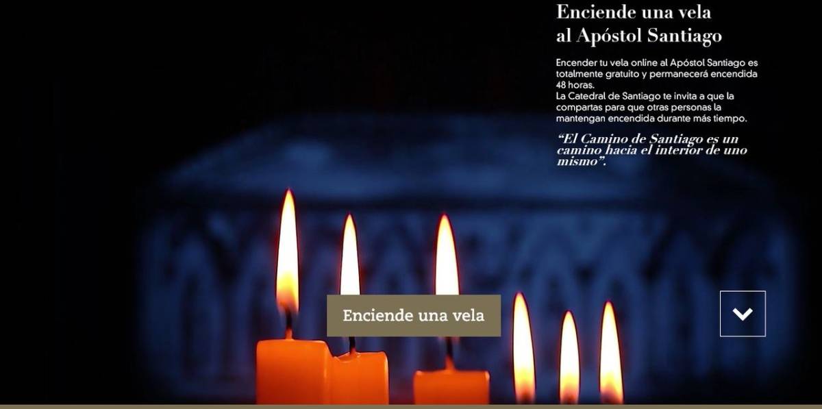 caricia Contagioso para La Catedral de Santiago permite encender una vela online al Apóstol