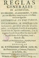 Tratado de Joseph de Torres, sobre el bajo acompañamiento. Ed. 1702. Foto: A. P.