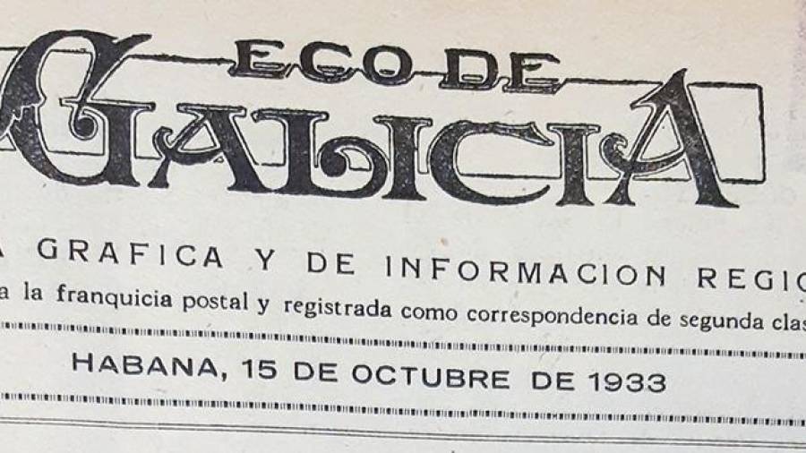 Eco de Galicia. 1933. Cabecera. Foto: ECG