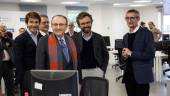 Visita del presidente de Prensa Ibérica Javier Moll a la nueva sede de El Correo gallego