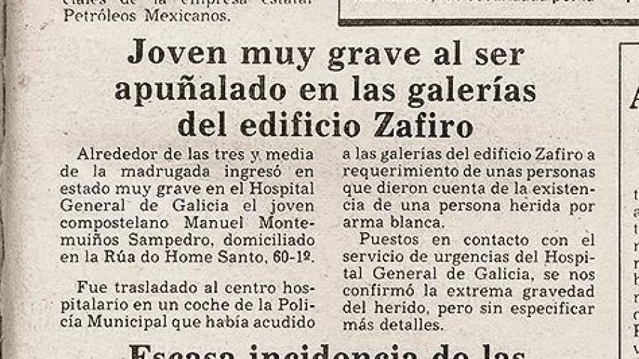 Primera publicación del apuñalamiento de Manuel Montemuiño. Foto: ECG