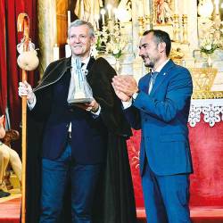 Alfonso Rueda recibe el premio Padrón, Berce do Xacobeo