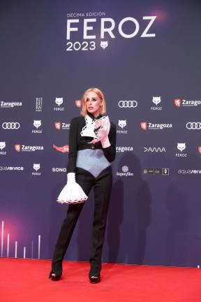 La actriz Olivia Baglivi posa a su llegada a la ceremonia de entrega de la décima edición de los Premios Feroz que otorga la Asociación de Informadores Cinematográficos de España (AICE), este sábado en Zaragoza. EFE/Javier Cebollada