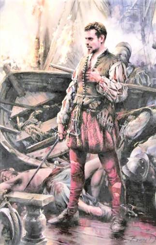 Augusto Ferrer Dalmau.- Cervantes en la batalla de Lepanto.