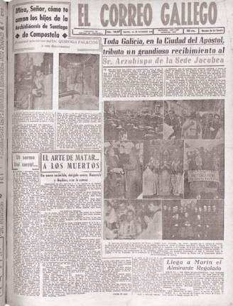 Primera página de El Correo Gallego 24232 (13-12-1949).