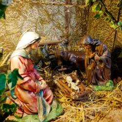 Imagen del niño Jesús en el pesebre junto a la Virgén María y San José. Foto: S. P.