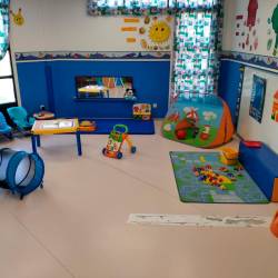 a punto. La escuela infantil pública de Melide, preparada este viernes para el primer día de curso. Foto: Concello de Melide