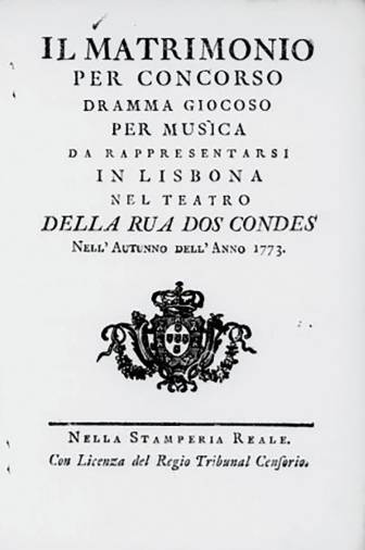 Il matrimonio per concorso, libreto de 1773, un año antes de imprimirse en Santiago Foto: ECG