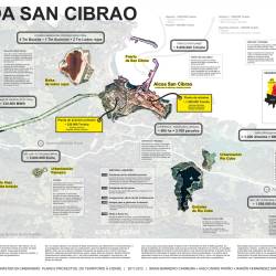 Cartografía que puede ayudar a entender un poco más la escala e implicaciones del complejo de Alcoa San Cibrao, aparecida en un trabajo académico realizado en 2011 en el Máster en Urbanismo de la UDC: el link al mismo, aquí.