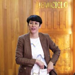 La portavoz del BNG, Ana Pontón, en el Parlamento tras el discurso de investidura de Rueda Foto: Alvaro Balleteros