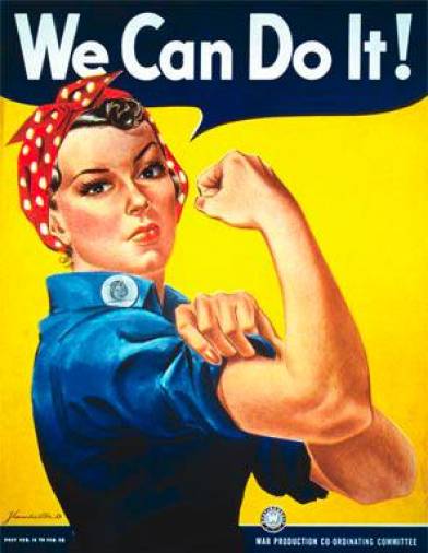 1943. Comenzó como un póster de propaganda de guerra estadounidense diseñado para levantar el ánimo de los trabajadores.