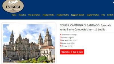 Paquete turístico que oferta una agencia italiana para visitar Santiago en julio de este año