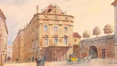 Theater am Kärntnertor (ca. 1830) donde se estrenó la Novena (7-5-1824).