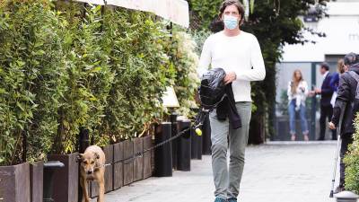 Luis Medina, paseando por Madrid con su perro, es investigado como comisionista. Foto: E.P.