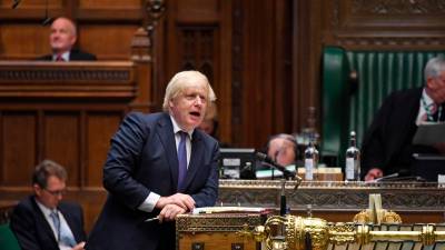 Boris Johnson ayer en el Parlamento británico. Foto: Efe