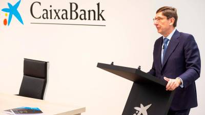 El presidente de CaixaBank, José Ignacio Goirigolzarri, durante la presentación del informe. Foto: E.P.