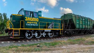 22 de junio de 2022, región de Odesa, Ucrania. La imagen muestra un tren dedicado al transporte de grano en la región de Odesa, al sur de Ucrania. FOTO: Nina Liashonok / Zuma Press / Contacto / 22/06/2022