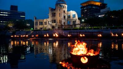 Ceremonia en recuerdo del 77 aniversario del bombardeo nuclear de Hiroshima. Foto: E.P.
