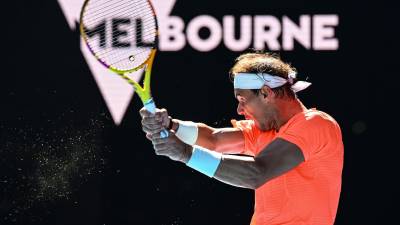 Rafael Nadal, en Melbourne Park. Foto: Dean Lewins
