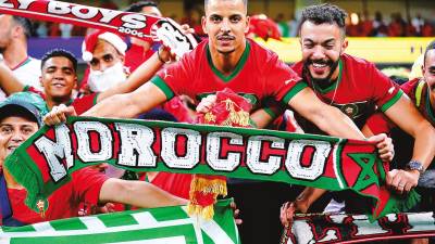 Irrupción. Aficionados de Marruecos en el encuentro de su selección con Canadá. Foto: EP