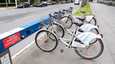 ‘bicicoruña’. Una estación del servicio de bicicletas de la ciudad herculina. Foto: ECG