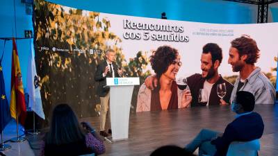 Alfonso Rueda, na presentación na Cidade da Cultura da campaña de promoción do enoturismo. Foto: Xoán Crespo