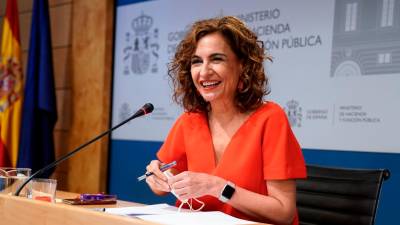 La ministra de Hacienda, María Jesús Montero, en rueda de prensa. Foto: A. Pérez Meca/E.P.