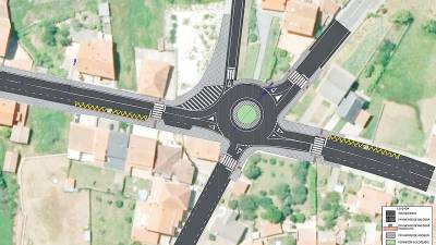 Construirase a glorieta para substituír a intersección en cruz no punto quilométrico 71+120. Foto: Xunta de Galicia