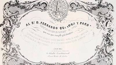 Diploma de reconocimiento al militar Fernando Quiroga y Pardo. Foto: Archivo JCO