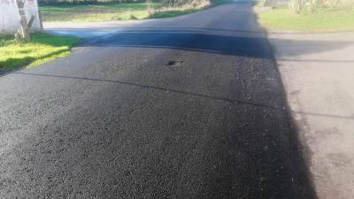 Estado dun dos tramos da estrada de Cee a Touriñán. Foto: PP Muxía