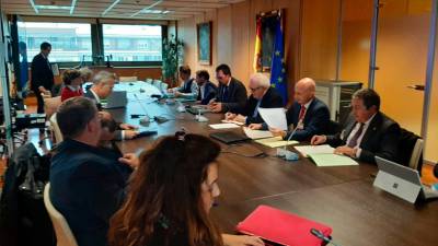 Reunión entre los representantes del Ministerio de Industria, Stellantis y de las comunidades autónomas de Aragón, Galicia y Madrid. FOTO: MINISTERIO DE INDUSTRIA, COMERCIO Y TURISMO