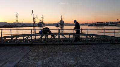 La fragata ‘Álvaro Bazán’ regresa al puerto de Ferrol. Foto: OTAN / E.P.