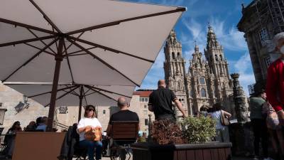 Imagen de archivo de una terraza en Compostela