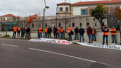 Protesta de trabajadores de Alu Ibérica FOTO: EUROPA PRESS