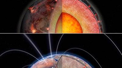 Estas ilustraciones muestran tres versiones de un planeta rocoso con diferentes cantidades de calentamiento interno de elementos radiactivos. FOTO: MELISSA WEISS