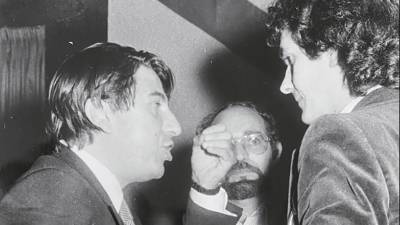 Francisco Vázquez -izqda.- con José Luis Gómez y Manuel González Vidal en 1981. Foto: ECG