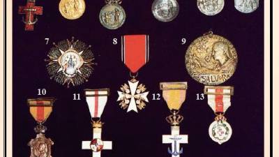 Cuadro de medallas con las que fue distinguido el segundo oficial del vapor ‘Santa Isabel’, el ferrolano Luis Cebreiro, el más condecorado de la Marina española en la primera mitad del siglo XX. Foto: X.M.F.P.