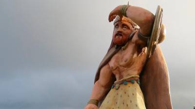 ‘breogán’, la figura del rey celta instalada en Viso y realizada por Méndez. Foto: A. Hernández