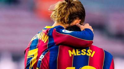 Los jugadores del Barça Messi y Griezman. Foto: FC Barcelona