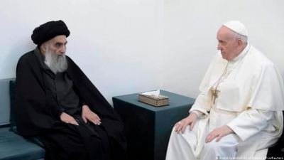 Encuentro histórico del papa Francisco con el ayatola Ali al-Sistani. Foto: ECG