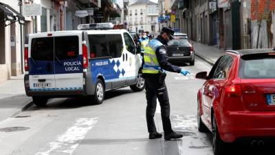 Imagen de archivo de un control de la Policía Local de Lugo. FOTO: PROGRESO
