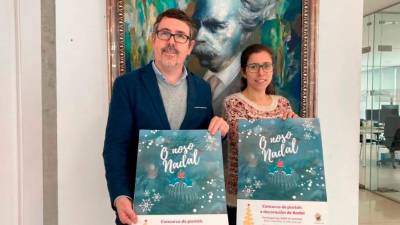 González e Quintela na presentación da campaña O noso Nadal. Foto: C. O.